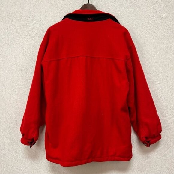 Vintage 90s Marlboro Classics Mens Jacket Coat Red Black Reversible Wool Sz L - Picture 6 of 11
